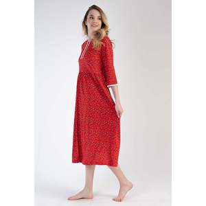 Vestido de dormir con bolsillos y botones de manga 3/4 para mujer - Product Image 2