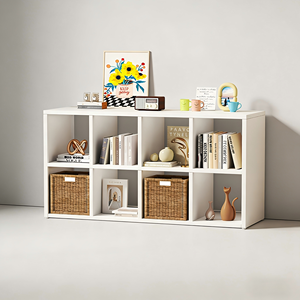 Étagère à livres en métal blanc moderne, robuste, à étagères ouvertes, organisateur multifonctionnel, bibliothèque autoportante pour salon, bureau à domicile - Product Image 1