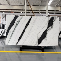 Carreaux de marbre blanc Panda en pierre naturelle, veinés en noir et blanc, effet encre, luxueux et spectaculaires, pour revêtement mural intérieur et extérieur