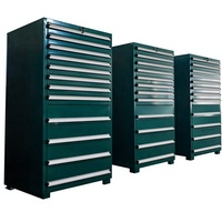 Ensemble de meubles de rangement modulaires en acier robuste avec roulettes pivotantes et serrure à clé, personnalisable OEM/ODM/OBM pour garage et atelier, garantie 3 ans