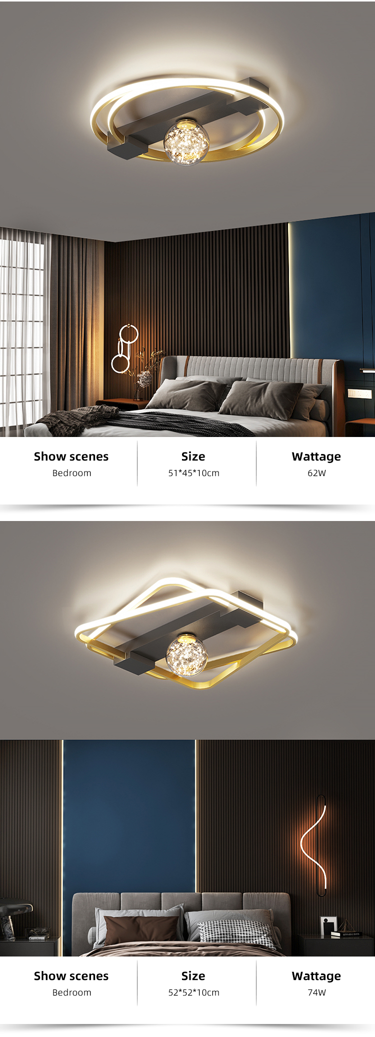 Best Price Contemporary Indoor Hotel Decoration Round Modern Aluminum Led Ceiling Lamp