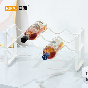 ชั้นวางไวน์ริปายทรงสี่เหลี่ยมผืนผ้า สีกาแฟ เหล็กดัด ทนทาน สำหรับจัดเก็บในงานปาร์ตี้ - Product Image 3