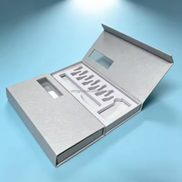 Boîte d'emballage personnalisée pour flacon de peptides avec autocollant, fermeture magnétique recyclable, étiquette holographique brillante, boîte pour flacon de peptides