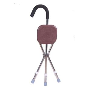 Adjustable Stainless Steel Three Legged <b>Walking</b> <b>Stick</b> With Seat For Elderly Outdoor Hiking Rehabilitation Use - Product Image 4