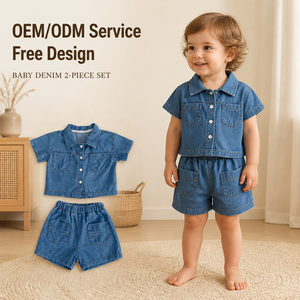 <span class=keywords><strong>Set</strong></span> Estivo in Denim per Bambini Engepapa, 2 Pezzi, Abbigliamento Moda per Bambine e Bambini, Etichetta Privata - Product Image 1
