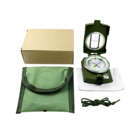 Boussole métallique multifonctionnelle verte très vendue pour l'extérieur, boussole lumineuse haute précision en stock