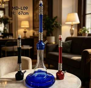 Ensemble de chicha en verre moyen MD-L09 avec tige en aluminium, mini chicha avec lumière LED, pour les voyages et les bars - Product Image 4