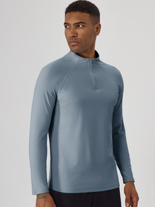 เสื้อสเวตเชิ้ตแขนยาวทรงเข้ารูปสำหรับผู้ชาย เสื้อสเวตเชิ้ตแขนยาวคอตั้งยืดหยุ่นสูงสำหรับกีฬาวิ่งออกกำลังกาย - Product Image 4