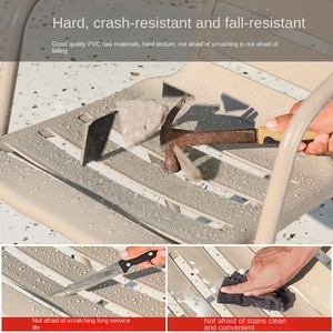 ชุดเก้าอี้โต๊ะแบบสบายๆกลางแจ้งทำจากอลูมิเนียมผสมแชมเปญสำหรับลานระเบียงสวนระเบียงวัสดุไม้ที่ทนทาน - Product Image 6