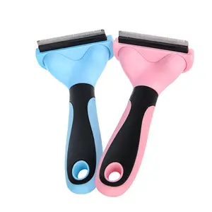 OEM Custom Logo Lightweight dog cat deshedding massage comb Handle Removing Hair Slicker Brush