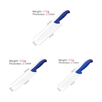 Ensemble de couteaux à filet tranchants à faible quantité minimale de commande en gros avec manche en plastique bleu et sac portable pour la pêche en plein air, le camping et l'écorçage