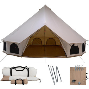 WaldZimmer Tente cloche en toile verte de 10 pieds avec prise
