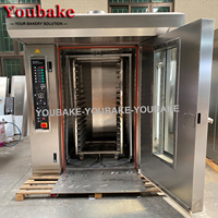 Four rotatif à convection à 32 plateaux avec vapeur pour boulangerie machine à pain four rotatif électrique commercial