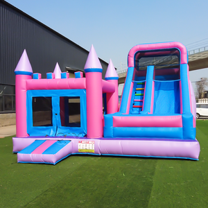<span class=keywords><strong>Castillo</strong></span> Inflable Comercial de Lujo Colorido con Tobogán, Casa de Brinco Inflable Comercial para Niños, <span class=keywords><strong>Interior</strong></span> y Exterior - Product Image 1