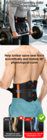 Ceinture de soutien lombaire ergonomique et respirante, enveloppante, à compression réglable avec double boucle coulissante pour l'haltérophilie et les squats