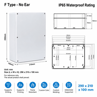 Boîtier d'instrument électrique étanche IP65, résistant à la corrosion, pour câblage électrique, 290x210x100mm PJB070