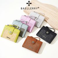 Dompet Wanita Kecil Baellerry High Premium Color Block Zipper, Banyak Slot Kartu