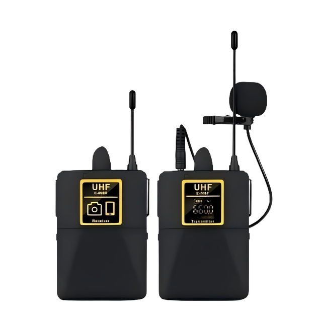 Portable UHF Condenser Cardioid Wireless Lavalier Microphone Noise Cancelling Type C DSLR PC Phone Video Live Recording