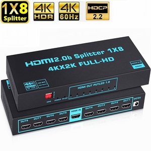 เครื่องแยก2.0 <span class=keywords><strong>HDMI</strong></span> 8พอร์ต1x8 4K 60Hz 1 in 8 OUT แยก <span class=keywords><strong>HDMI</strong></span> พร้อม HDCP2.2ขยายสัญญาณ <span class=keywords><strong>HDMI</strong></span> แบบสเกลาร์สำหรับ PS4 PS5 Xbox Apple <span class=keywords><strong>TV</strong></span> - Product Image 1