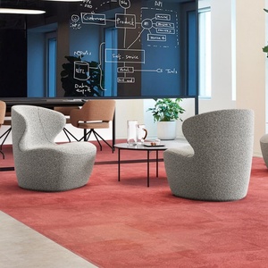 Fauteuil de détente au design italien avec dossier incurvé, confortable, en tissu rembourré doux, idéal pour la maison ou <span class=keywords><strong>le</strong></span> bureau - Product Image 2