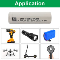 Inr-18650-p28b molicel asli 2800mAh 30A 3.7v lithuim ion diran tinggi 18650 baterai beat p28a untuk alat listrik