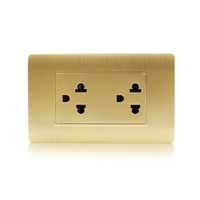 Panneau de couleur or Prise et interrupteur de type USA Taille 118 Prise murale multifonction 6 broches