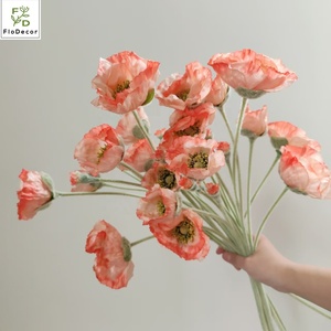 65cm Lụa Nhân Tạo 5 đầu Hoa Anh Túc đổ xô thân bàn lớn trang trí nhà nhiều màu sắc - Product Image 3