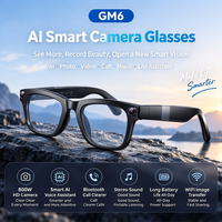 Lunettes caméra intelligentes IA 8MP HD pour appels photo et vidéo, haut-parleur stéréo, assistant vocal, transfert d'images Wi-Fi, musique