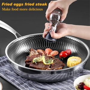 Triply Stainless Steel Frying <b>Pan</b> Saute <b>Pan</b> Non-Stick Coating Gas <b>Induction</b> Cooking 3 Layers Stainless Steel Fry <b>Pan</b> - Product Image 6