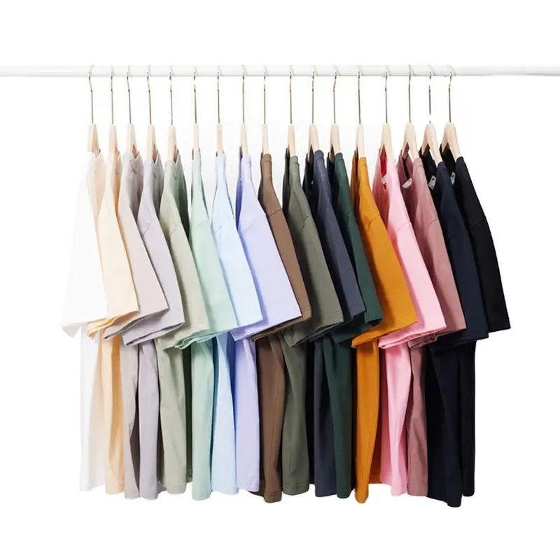 Hochwertige Baumwolle individuelles T-Shirt für Herren einfarbig schwergewicht Übergröße T-Shirt Stickerei Druck DAMNS einfarbige T-Shirts