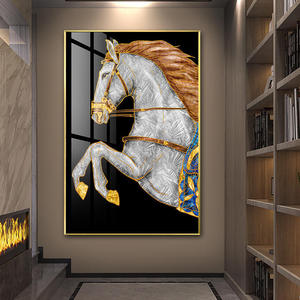 Pittura decorativa moderna di lusso del cavallo Art Deco stile di <span class=keywords><strong>Design</strong></span> porcellana di cristallo su tela decorazione della casa per soggiorno tela - Product Image 1