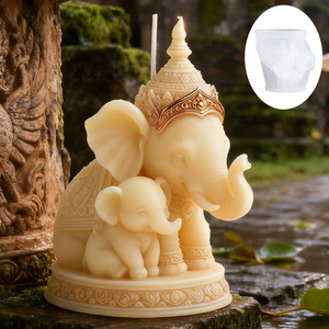 KK1091 <strong>Elephant</strong> Silicone <strong>Candle</strong> Molds Southeast Style Gypsum Decorations Casting Mould DIY Aromatherapy <strong>Candle</strong> Making - Product Image 4