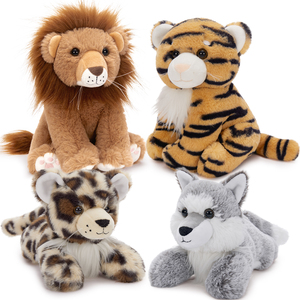 Safari dolması hayvan toplu oyuncaklar sevgililer 8.3 orman ormanlık peluş bebek duş doğum günü partisi iyilik içeren kurt kaplan - Product Image 1
