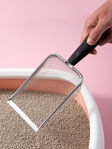 Cuchara para arena para gatos, pala de esquina para limpiador de arena resistente, pala para arena de malla de acero inoxidable, palas para heces de pollo Rutin - Product Image 2
