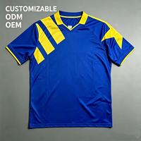 Camisetas de Fútbol Personalizadas con Logotipo, Transpirables, de Secado Rápido, Manga Corta, Cuello Redondo, 100% Poliéster, con Transferencia Térmica