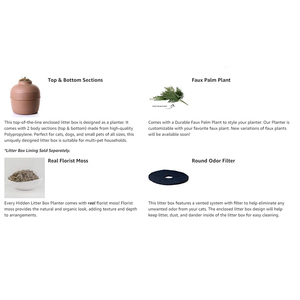 Litière pour animaux de compagnie en plastique grande taille, design toilette, décoration intérieure pour plantes, lit caché pour animaux - Product Image 3