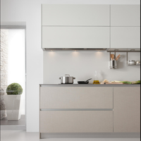 Armoire d'angle moderne en bois massif sur mesure pour cuisine, meuble de cuisine en bois pour appartement et hôtel