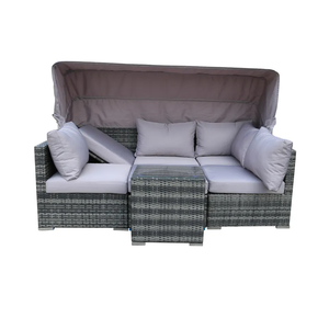 سرير استلقاء شمسي من الراتان الاصطناعي مع هيكل فولاذي على شكل حرف S لجانب حمام السباحة بخصم كبير - Product Image 2