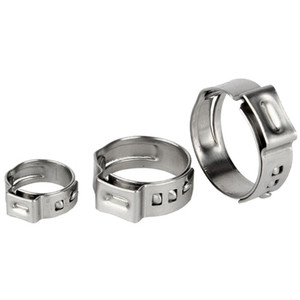 304 penjepit selang satu telinga tanpa langkah cincin jepit baja tahan karat penjepit untuk rentang penjepit 5.3-50mm - Product Image 1