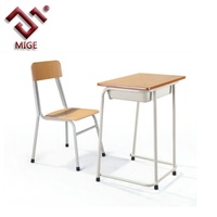 Silla de Escritorio Escolar de Madera Moderna y Personalizada con Estructura de Hierro, Económica, para Adultos, Muebles para Escuela Primaria, Oficina en Casa, Centro Comercial, Taller, Mige