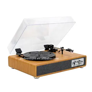 Portable Nostalgic Retro Recorder Vintage Record Player Music Recorder 33 45 78 RPM With Dust Cover Blue Tooth Record Player