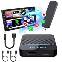 Car TV Mate Pro, Adaptador Inalámbrico CarPlay para Automóvil, Dongle de Transmisión 2K, Control por Voz para iPhone/Android, Plug and Play, USB-C/USB-A (2016)