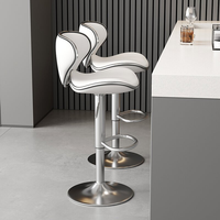 Chaise de bar pivotante moderne en cuir PU pour intérieur, mobilier de bar en gros, chaise de bar rembourrée pivotante en gros