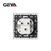 GEYA Interruptores de Pared de Material PC Impermeables Estándar Europeo al por Mayor, Interruptor de Placa de 2 Ganglios 1 Vía/2 Ganglios 2 Vías con Luz LED