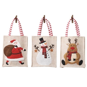 Nuevo creativo Navidad Lino viejo muñeco de nieve vino tinto Set Mesa botella de vino bolsa vino tinto bolsa regalo Decoración - Product Image 3