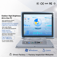 Panel PC Industrial de 15 Pulgadas de Alto Brillo, Computadora Todo en Uno de 1000 Nits, Pantalla Táctil Integrada para Montaje en Pared, PC AIO con Funcionamiento Fluido