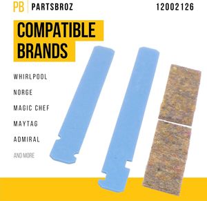 PartsBroz Front Glide Kit Sèche-linge Électrique Pièces 220V Plastique Compatible Whirlpool DR Magic Chef Maytag Admiral Laundry Appliance - Product Image 5