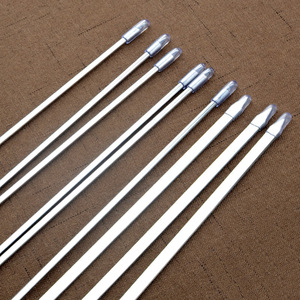 Ensemble <span class=keywords><strong>de</strong></span> <span class=keywords><strong>6</strong></span> brochettes à mouton en acier inoxydable 430 avec fourchettes et sacs en tissu - Product Image 3