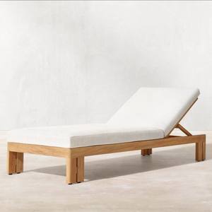 Chaise longue moderne d'extérieur pour piscine, plage, cour, <span class=keywords><strong>jardin</strong></span>, balcon, résistante au soleil, en teck massif <span class=keywords><strong>avec</strong></span> coussins, écologique - Product Image 5