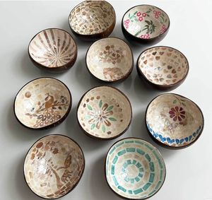 صحن جوز هند متعدد الوظائف طبيعي عصري بتصميم غني وطبيعي ، الصانعة والصديقة ، لتزيين أدوات طعام السلطة والزفاف - Product Image 2